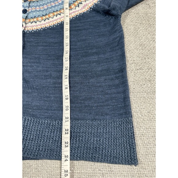 Vintage Tiara International Sweater Womens XL Blue Cardigan Fair Isle Knit Y2K - Picture 5 of 8